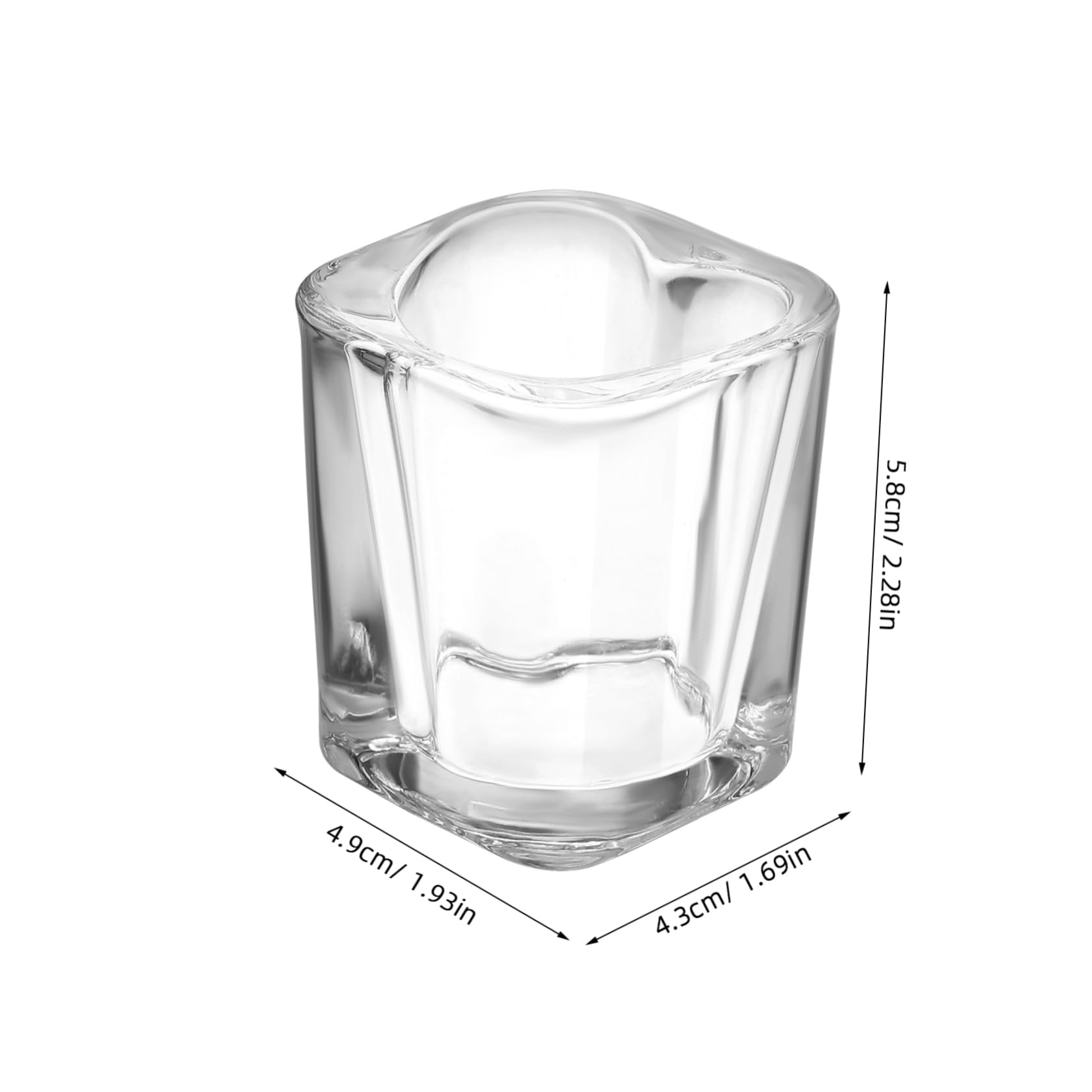 Verres à Shot Cœur 45ml Lot de 6 en Verre à Base Carrée