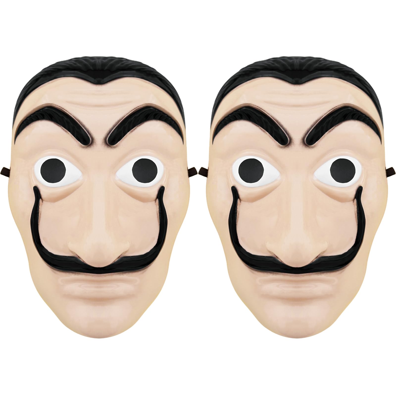Money Robbery Mask Salvador Dali Masks Movie Prop Face Mask for Halloween Cosplay Costume Party 2 Pack