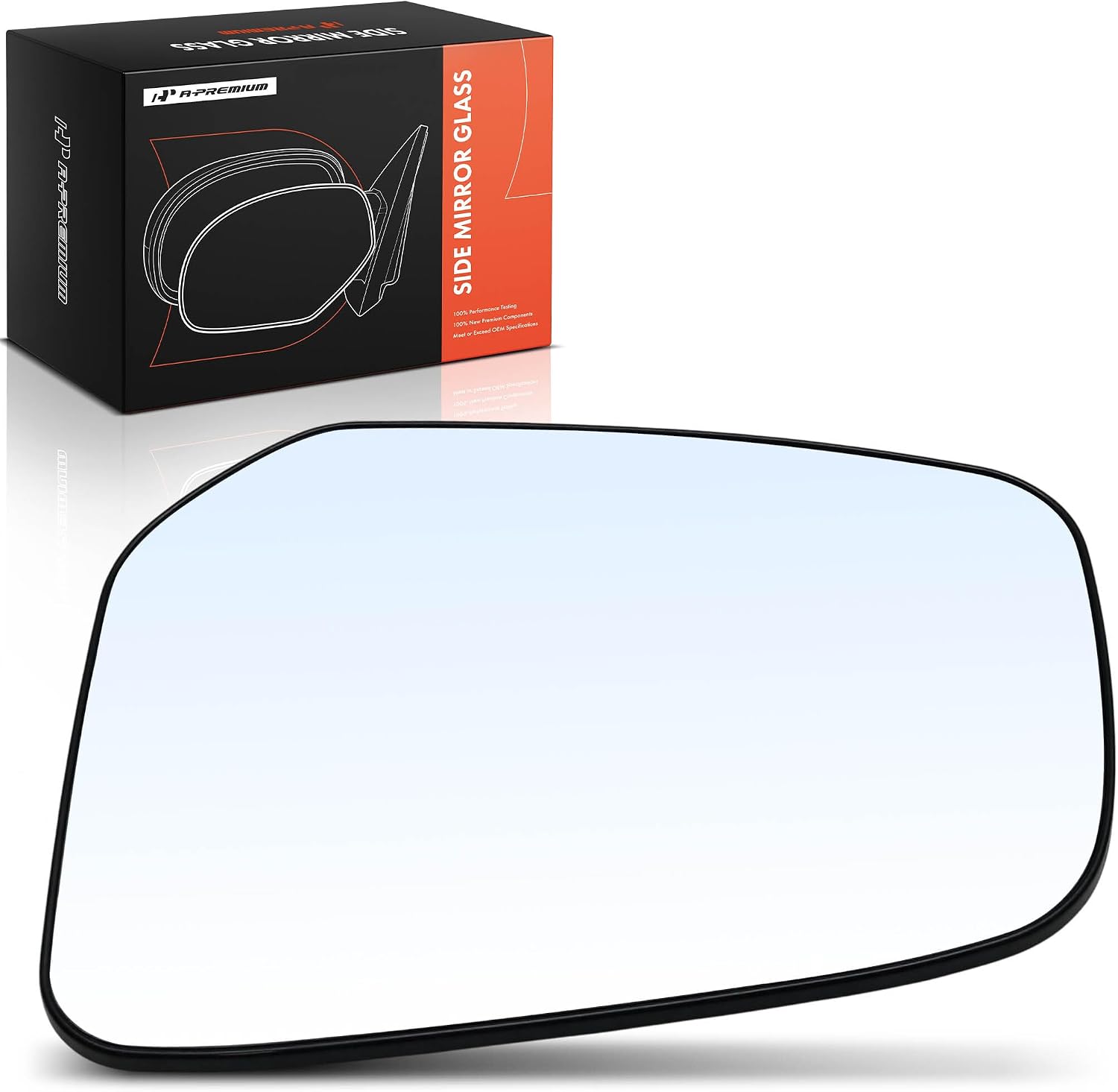 A-Premium Right Passenger Side Non-Heated Mirror Glass with Backing Plate - Compatible with Mitsubishi Mirage 2014-2015 2017-2023, Mirage G4 2017-2023 - Exterior Side View Convex Mirror