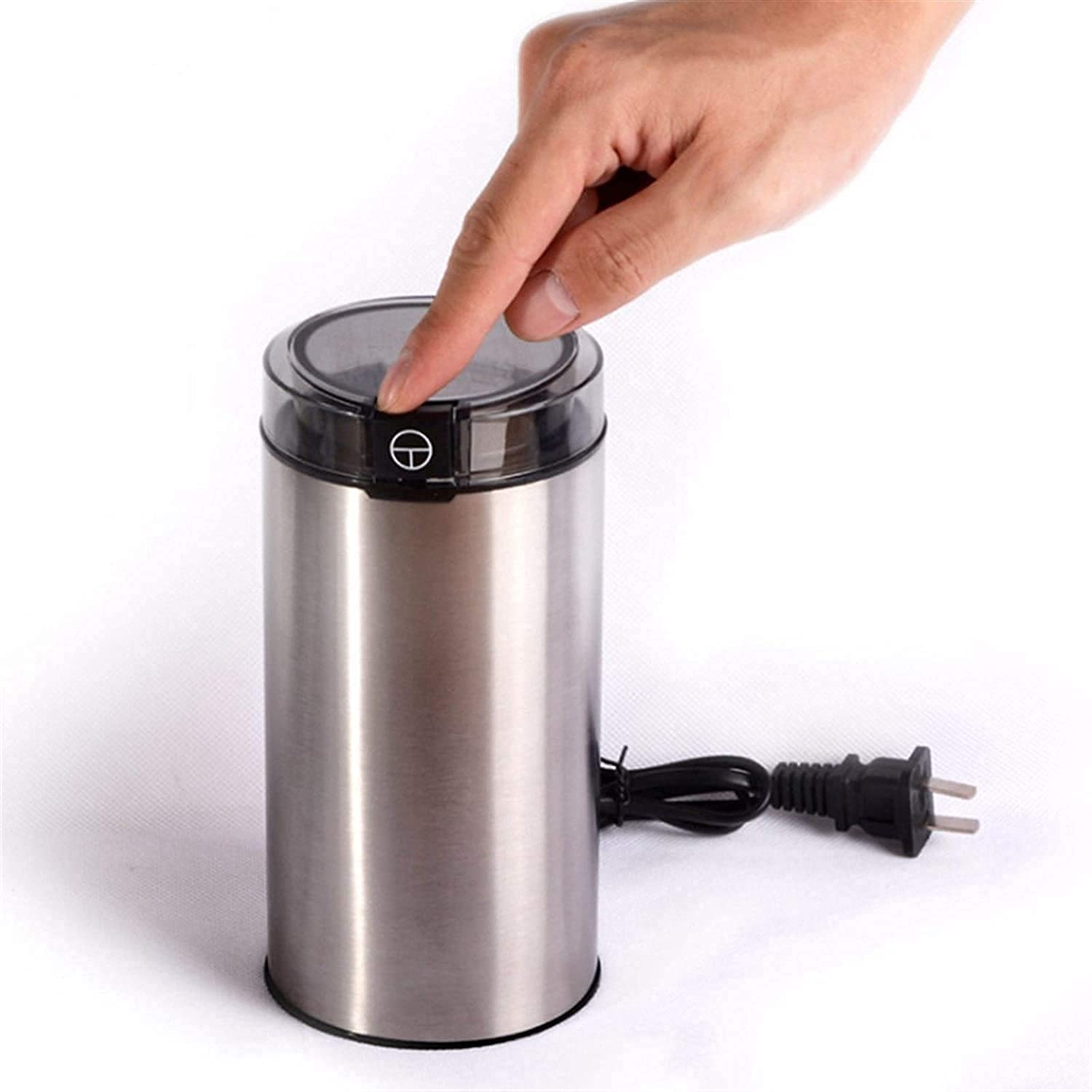 Młynek do kawy Młynek do kawy, elektryczny młynek do kawy gospodarstwa domowego elektryczny ekspres do kawy w proszku, uruchamianie jednym przyciskiem, łatwy w obsłudze, zdejmowany kubek little