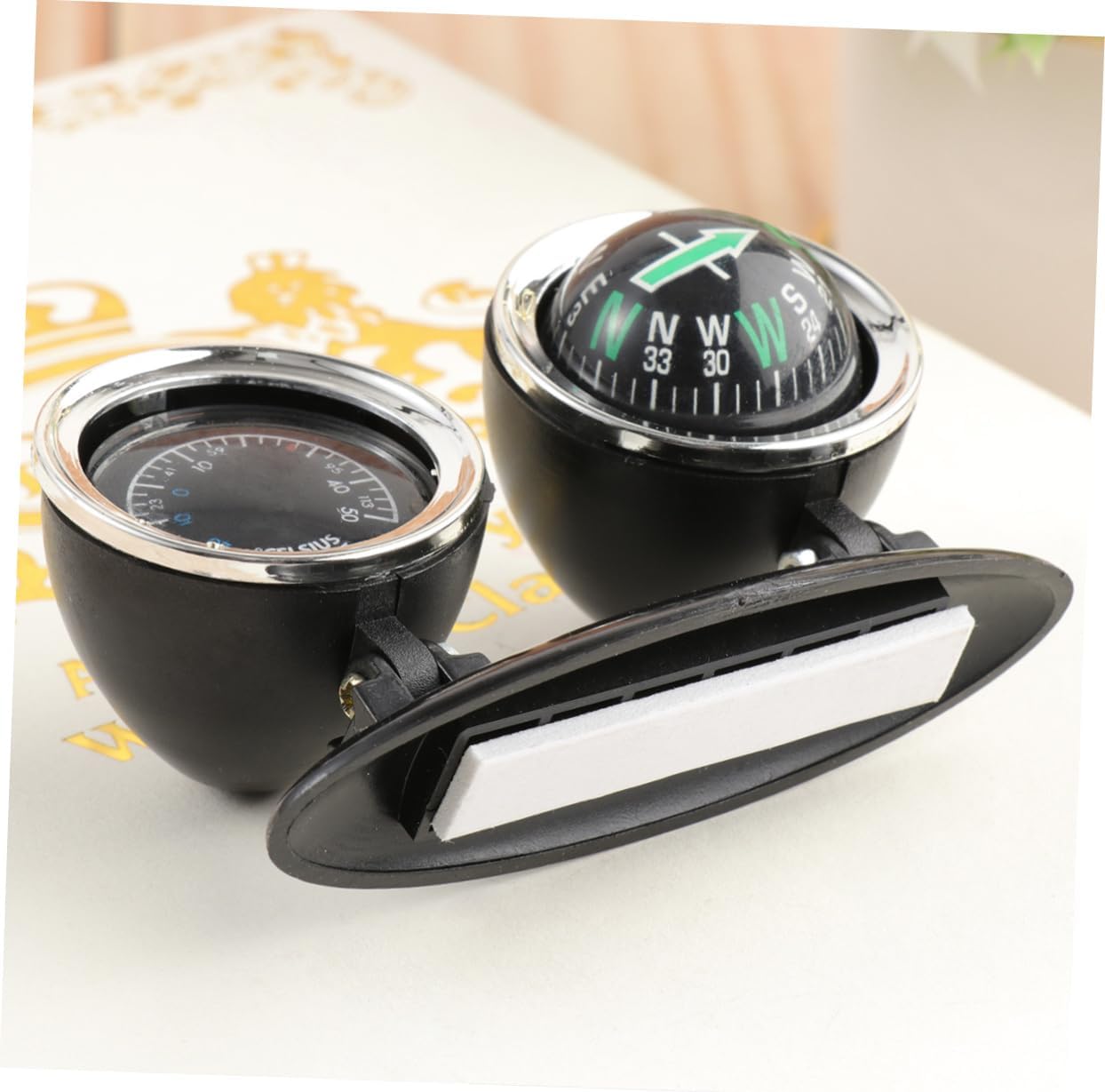 1 Dashboard Compass Car Thermometer Guide Ball Car Ornaments Direction Dashboard Ball Auto Accessories