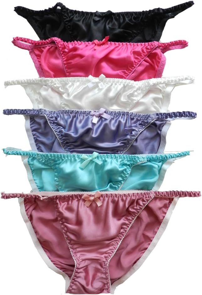 PanasilkWomen's Silk String Bikini 6 Pairs in One Economic Pack