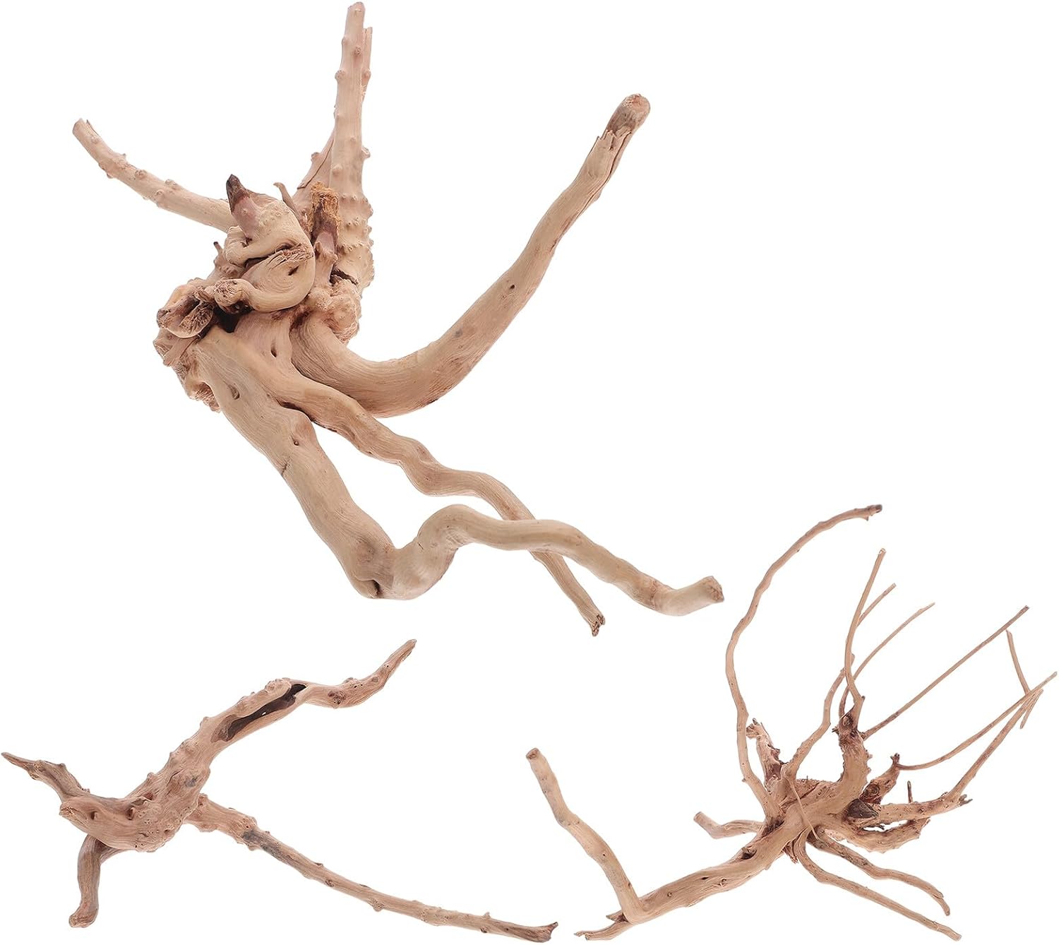 BESPORTBLE 3pcs Natural Driftwood Aquarium Decor Water-Resistant Wood Branches for Freshwater Fish Tanks and Firm Terrarium Ornament Centerpiece for Aquatic Landscapes