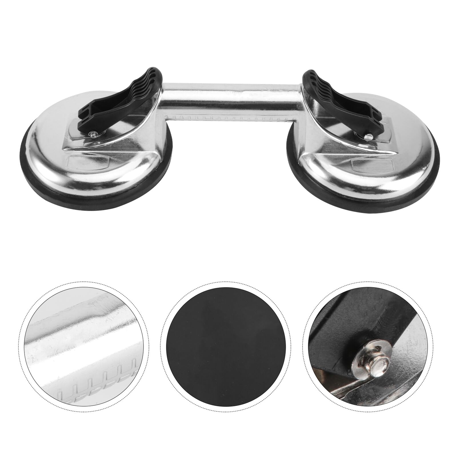 Ipetboom Teller mit Saugnapf Glaszieher Vakuumsaugnapf Glasheber Werkzeug für Glatte Oberflächen Rutschfeste Aluminiumlegierung Griff Stabile Leistung