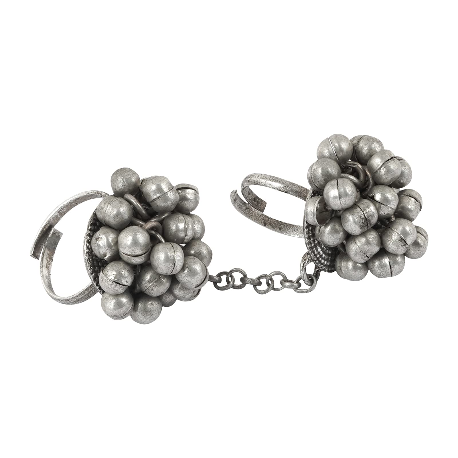 teejh Mawra Silver Oxidised Ghungroo Ring-picture-34