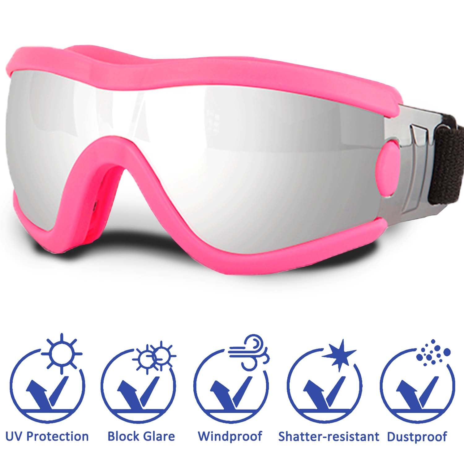 Medium Dog Sunglasses with Adjustable Strap UV Protection, Winproof Puppy Sunglasses - Image 2