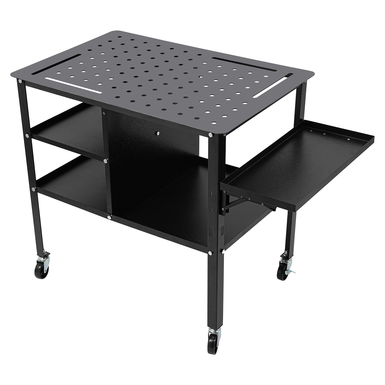 Banco de trabajo para taller, 111 x 60 x 85 cm, con cajones extraíbles, mesa de trabajo con ruedas, banco de trabajo móvil para garaje, taller, oficina y hogar, hasta 500 kg