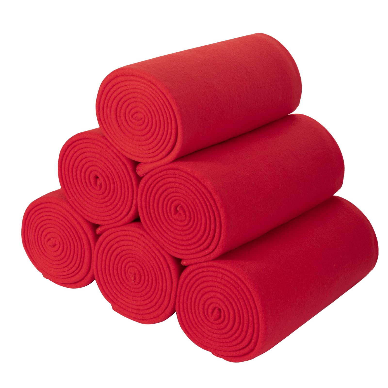 CAI TENG Fleece Throw Blanket 6 Pack Soft Kid Blankets Cozy Lightweight Travel Throw Blanket Bulk Pet Blanket Warm Picnic Small Blanket Solid for Couch Bed Home Sofa Outdoor Wedding 125 X 150 CM Red — image 1