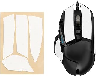 kwmobile マウスグリップ Logitech G502対応 グリップテープ - 滑り止め カット済 厚さ0.5mm 白色