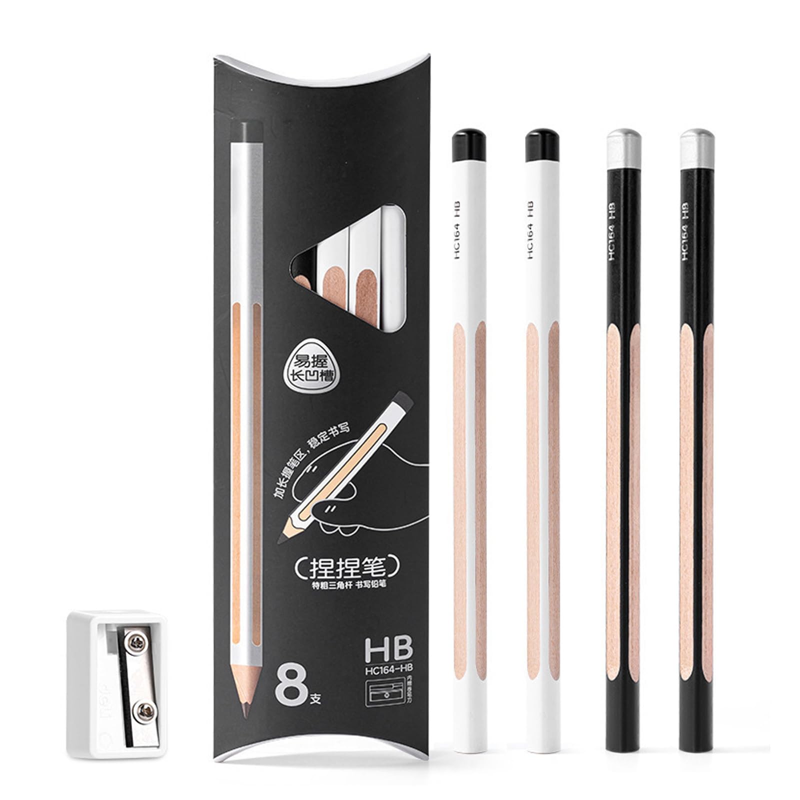 Tsophreniq 2B Triangular Exam Pencils with Grooved Design Reduces Fatigue for Extended Writing & Art Projects Triangular Exam Pencils