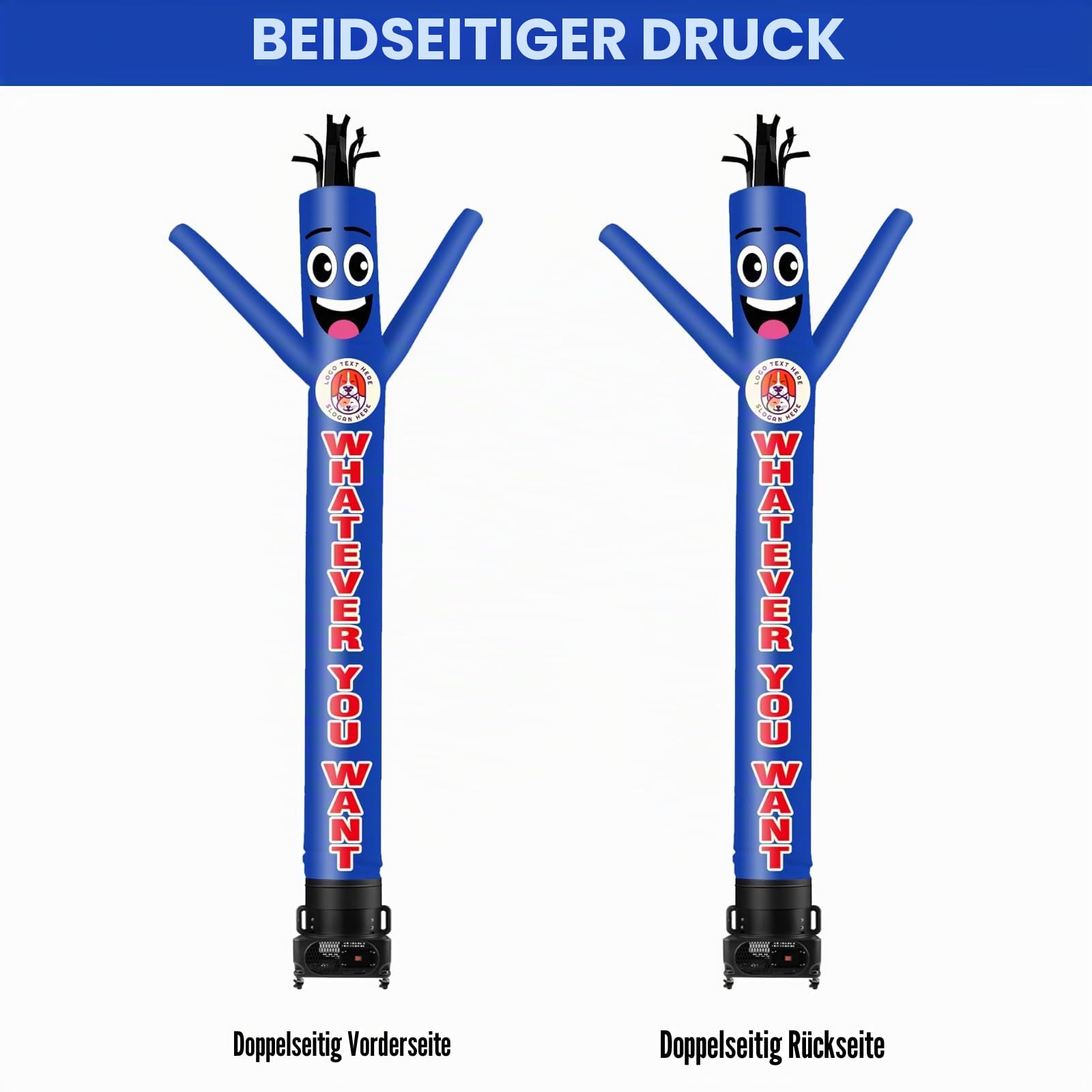 Aufblasbarer, personalisierbarer Schlauch, 6 m hoch, 45,7 cm Durchmesser, für Outdoor-Dekoration, Werbung und kommerzielle Veranstaltungen
