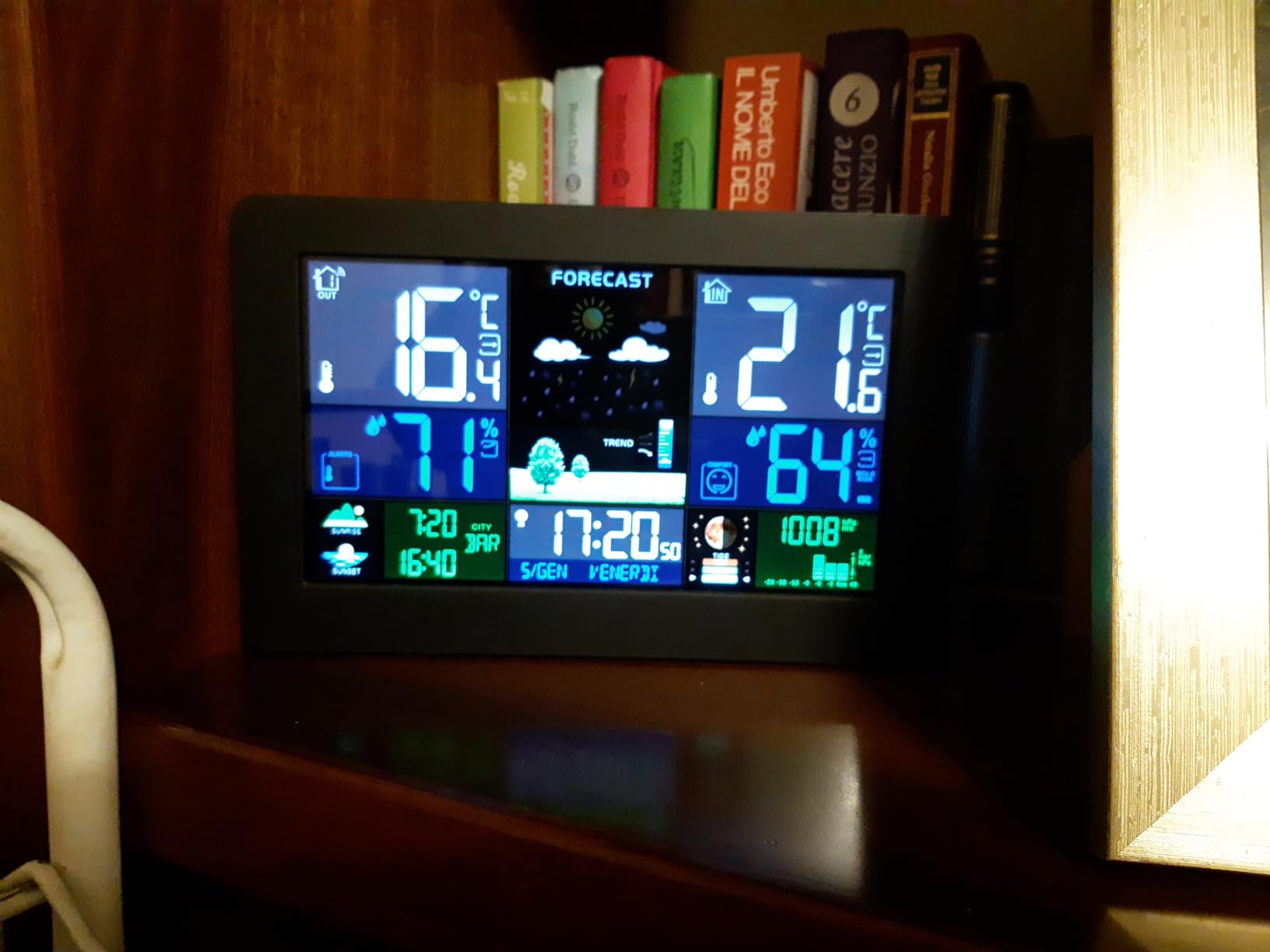 Stazione Meteo TCM Tchibo Radiocontrollata Con Sensore Esterno, Display Temperatura Interna/Esterna, Sveglia - 2