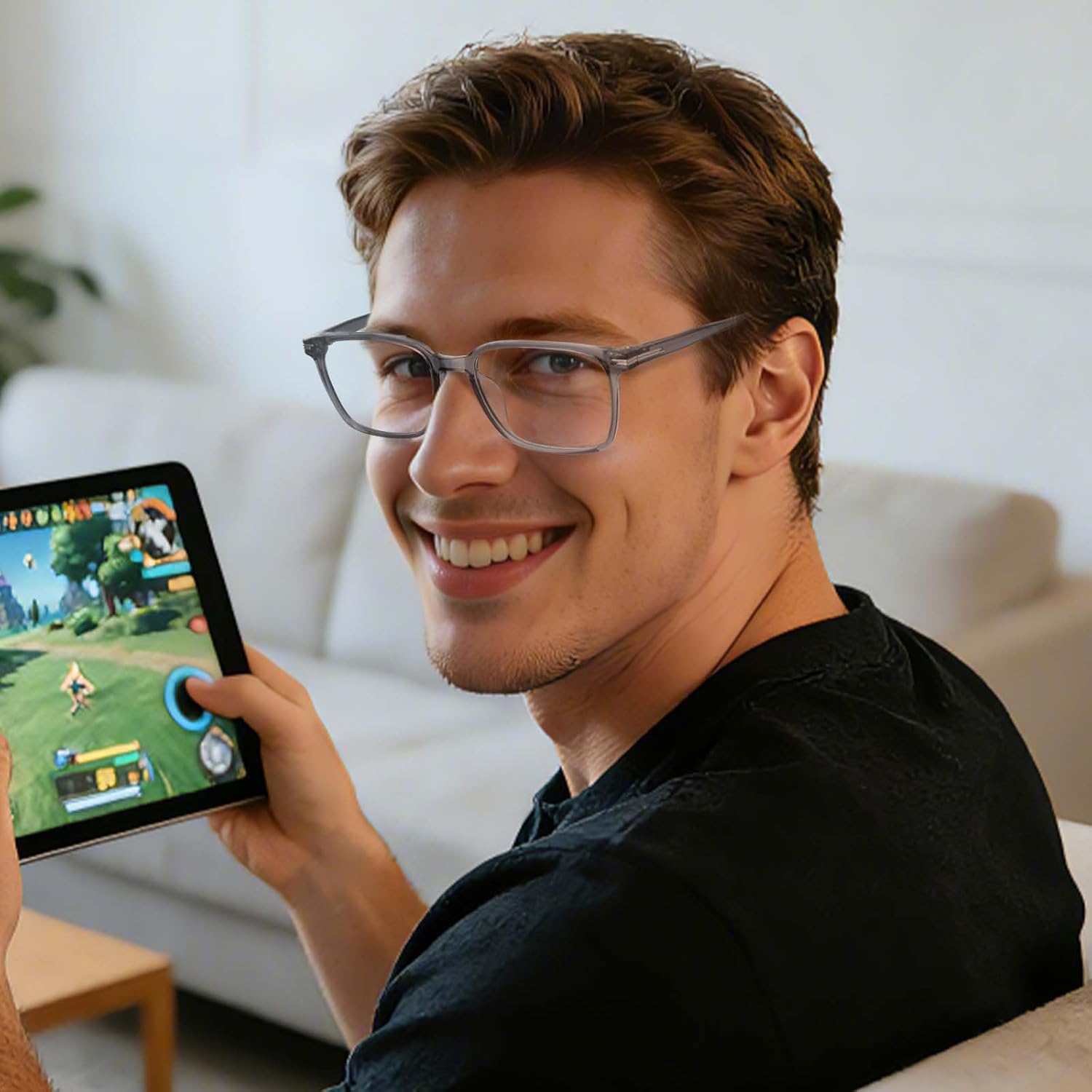 Dollger Blue Light Blocking Glasses Women Men Computer Eyeglasses TR90 square frame Clear Lens Eye Protection - Image 2