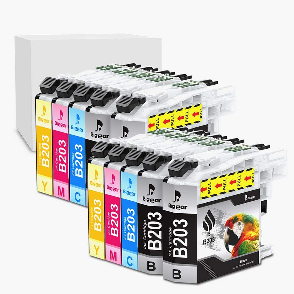 Bigger Compatible Ink Cartridge Replacement for Brother LC 203 XL to use with MFC-J4320DW MFC-J4420DW MFC-J4620DW MFC-J5520DW MFC-J5620DW MFC-J5720DW (4 Black, 2 Cyan, 2 Magenta, 2 Yellow, 10-Pack)