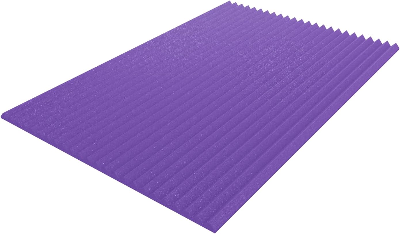 Wedge Acoustic Foam Panels - Studio Foam Sheets For Sound Dampening - 48 x 72 Inches - 1 Inch Thick - 4 x 6 Feet - Sound Dampening Panels