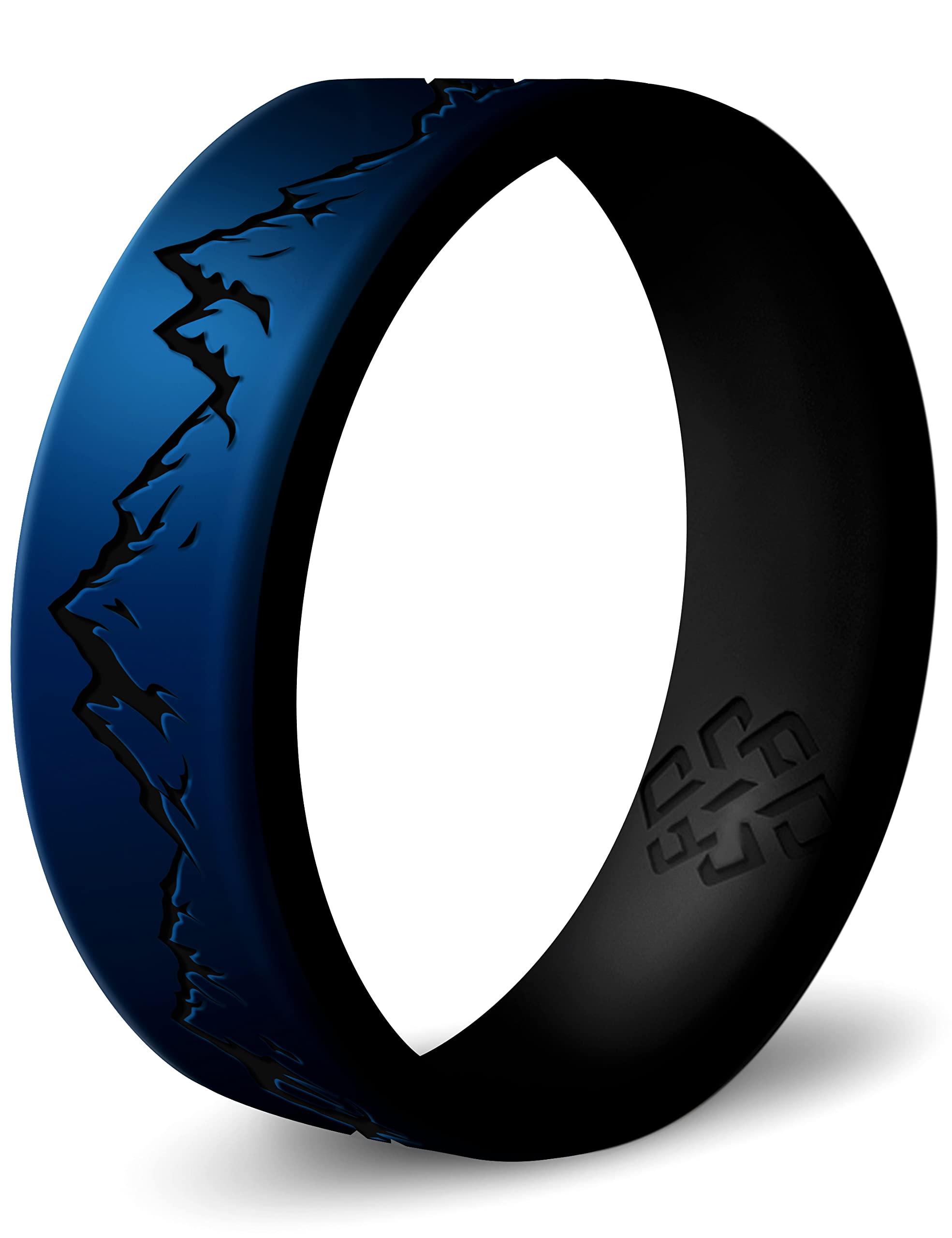 Knot TheoryWaves, Mountain, Forest Silicone Ring for Men and Women - Silicone Wedding Band for Sports Activities, Breathable Comfort Fit 6mm Bandwidth