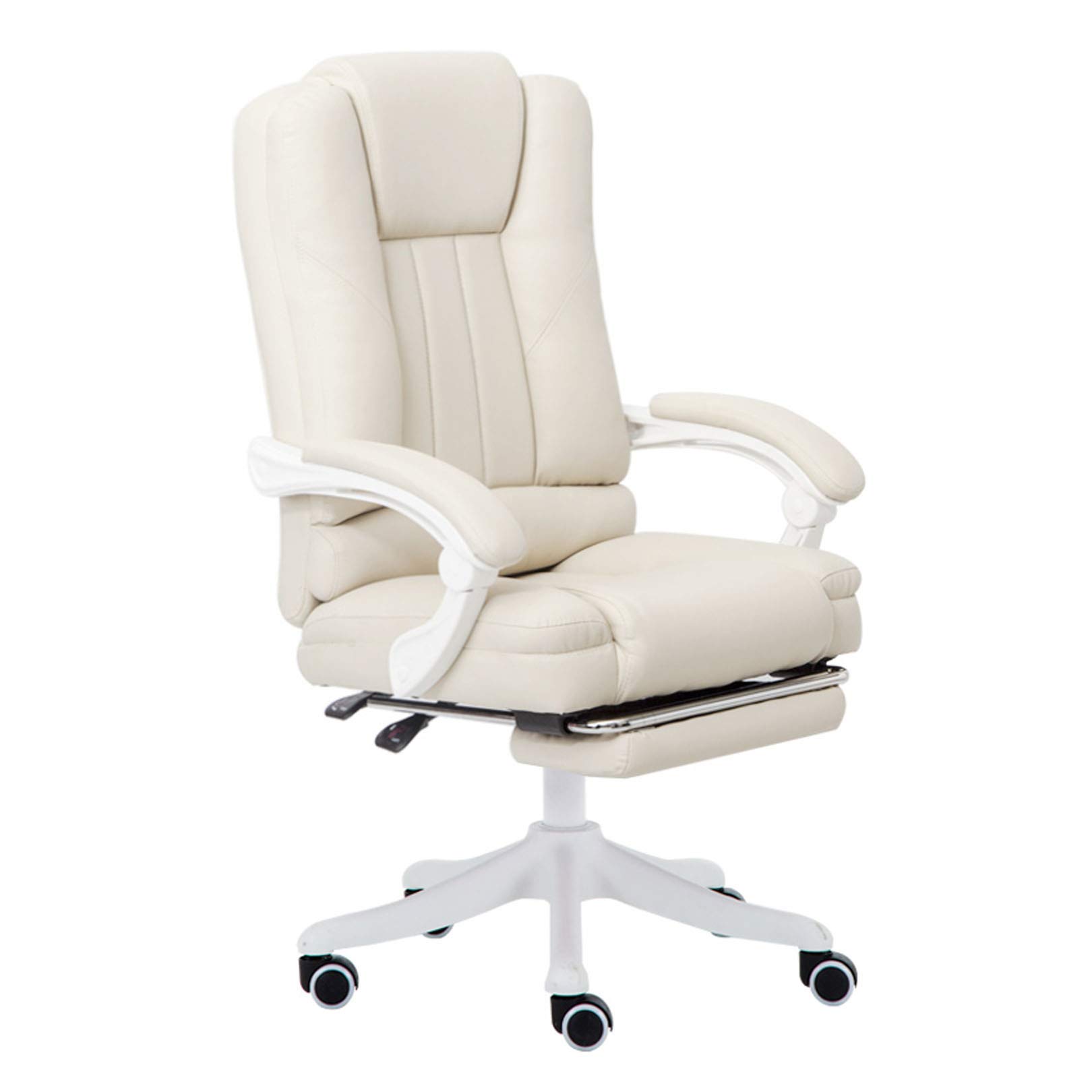 Chaise de bureau ergonomique fauteuil inclinable réglable en hauteur siège cuir avec roulettes