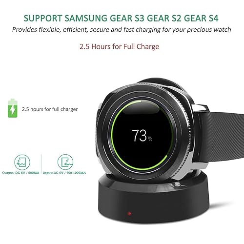 Miniatura 2 de Cargador de reloj Samsung Gear S3, S4 S2 inalámbrico Qi carga base base para reloj inteligente clásico/frontera