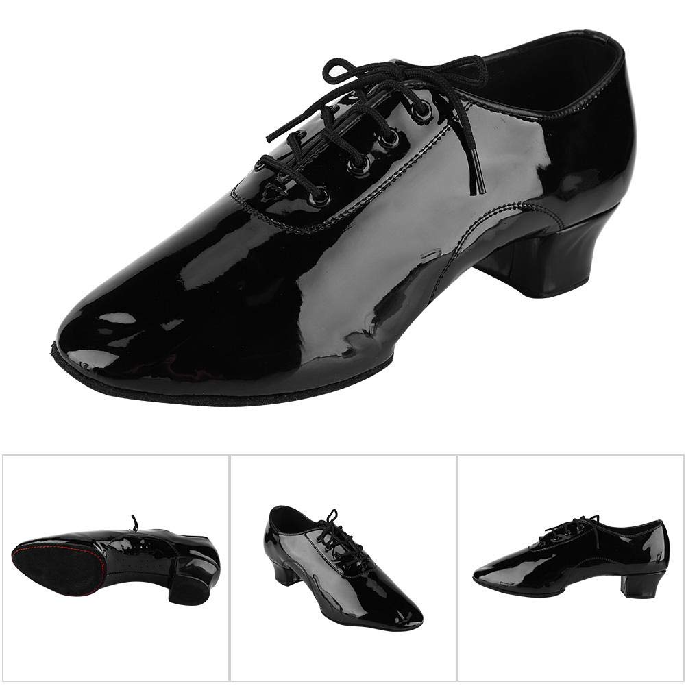 Alomejor Scarpe da Ballo Uomo Latino Cuoio Danza Classica Nero