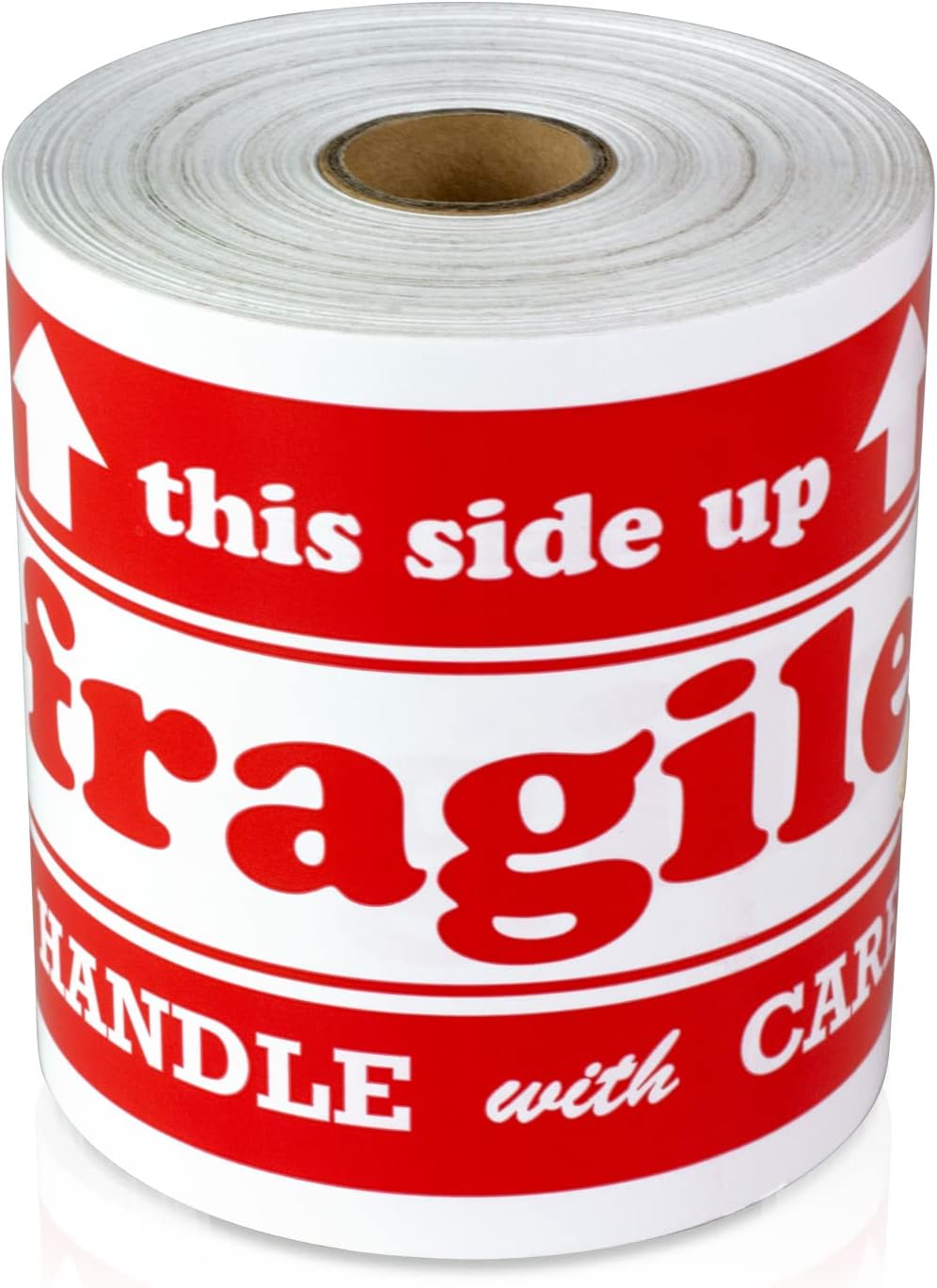 300 Fragile Stickers, 1 Roll - 4 x 4 inch, Breakable Alert Stickers - Handling Instruction Labels for Warehousing, Shipping, Handling OR Moving