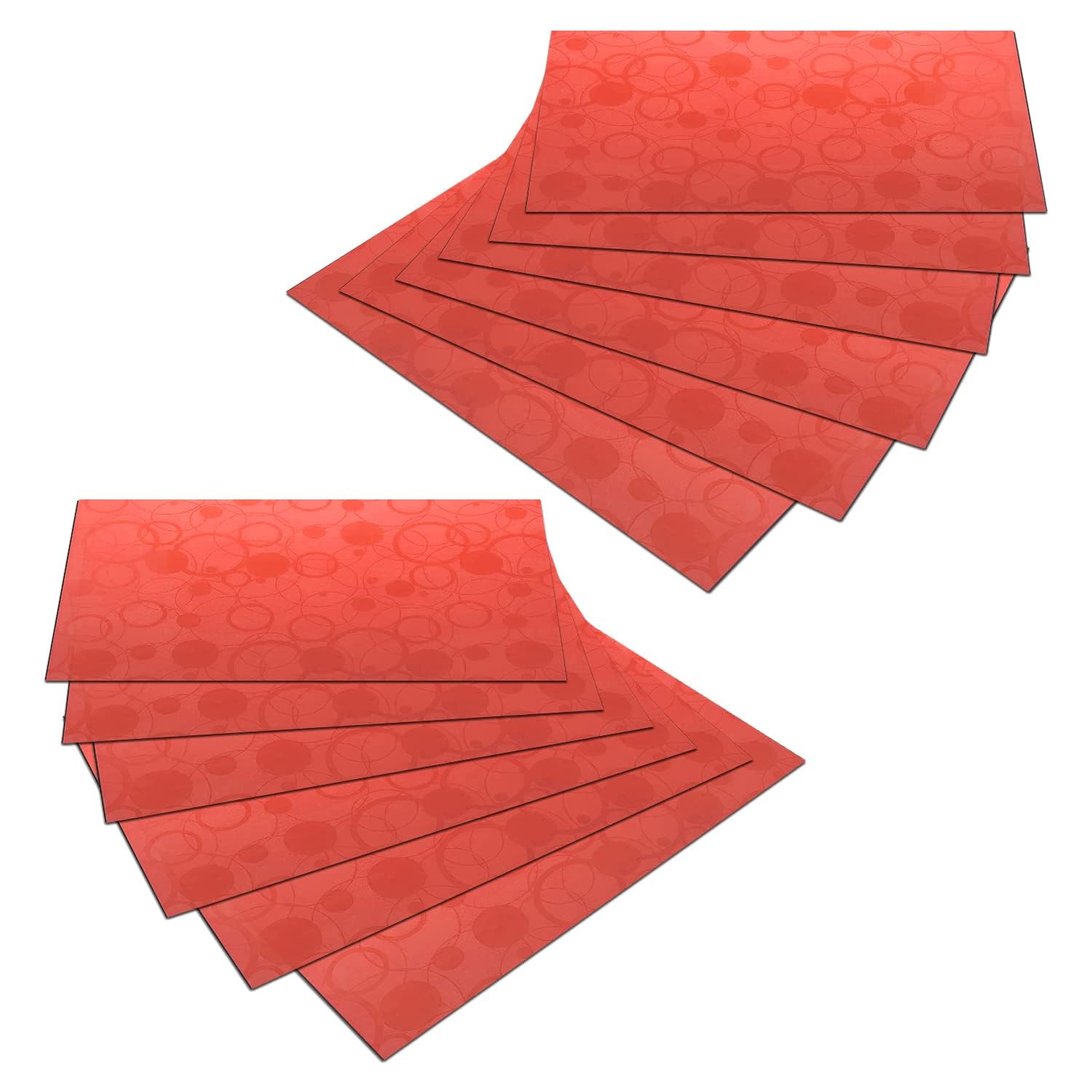 Kuber Industries Circle Print Fridge Mat Set of 6|Water Proof Refrigerator Drawer Mat|Reusable & Washable|Multipurpose Mat for Kitchen|Pack of 12 (Red)