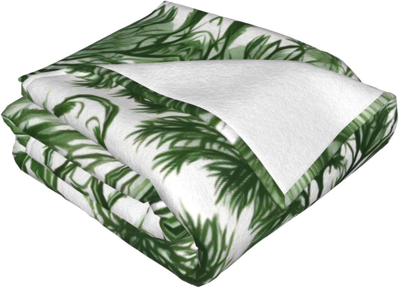 Couverture polaire en flanelle chaude et ultra douce plaid végétal imprimé botanique