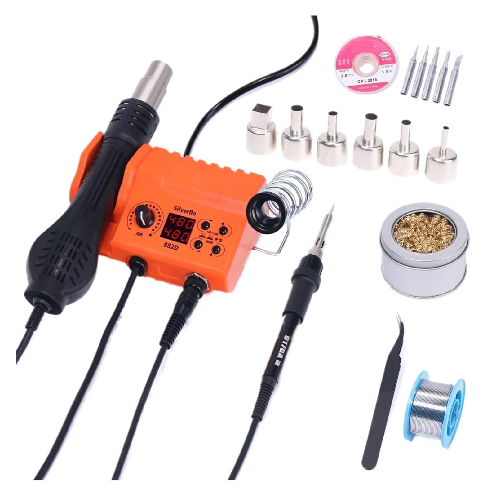 Estación de soldadura 2 en 1 para reparación de circuitos impresos PCB Set6
