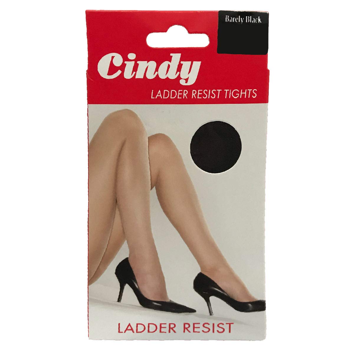 Cindy Women's Barely Black Large 20 Denier Ladder Resist Tights - 6 Pair
