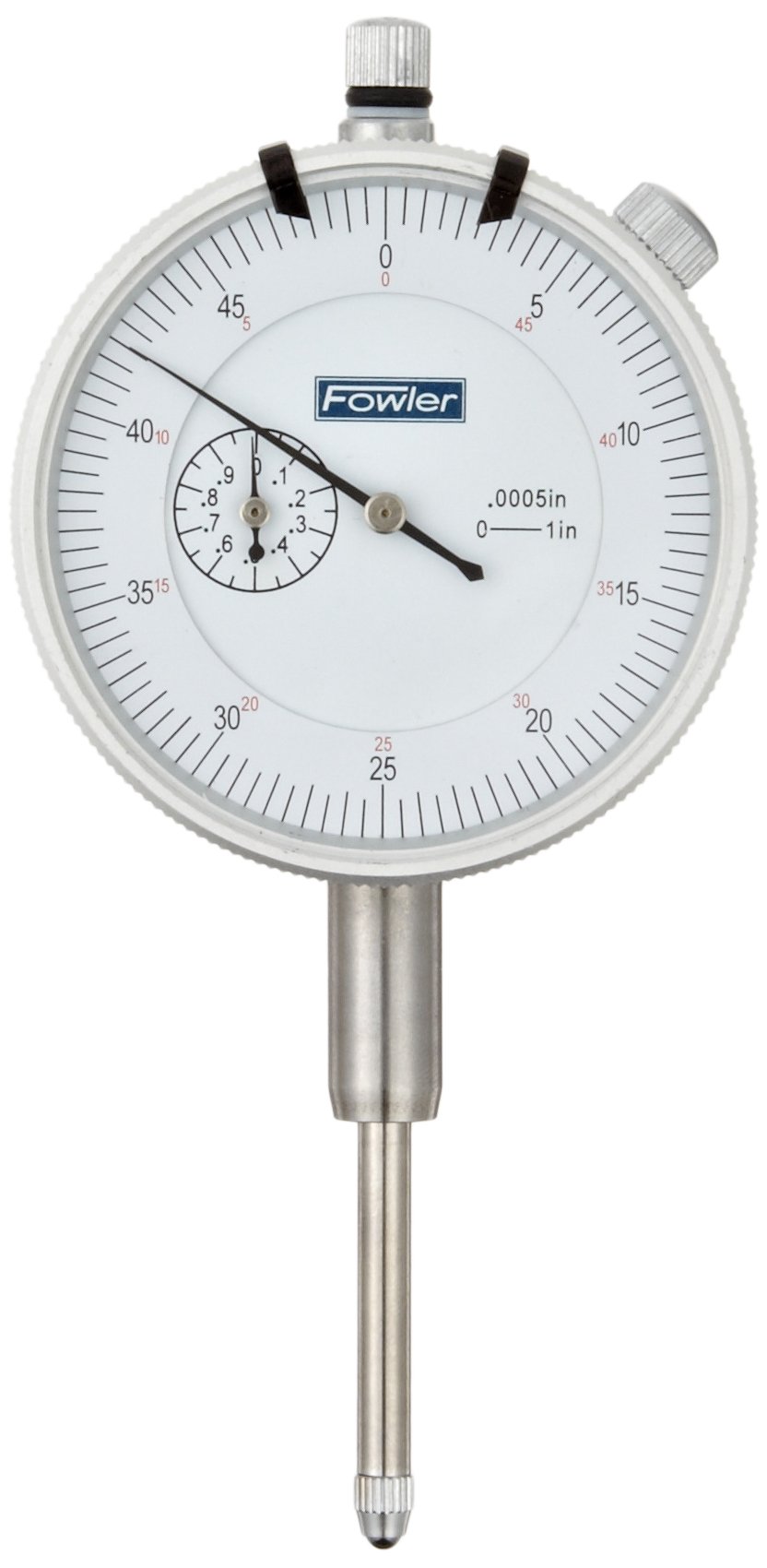 Fowler 52-520-129 AGD Dial Indicator, White Face, 1" Travel.0005” Reading, 2.25" Diameter