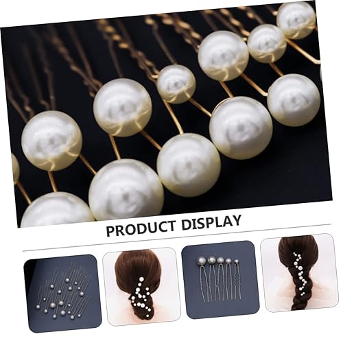 Miniatura 4 de Juego de 18 horquillas para el pelo de perlas de boda, adorno de cabeza de dama de honor para boda, mezcla de pines decorativos