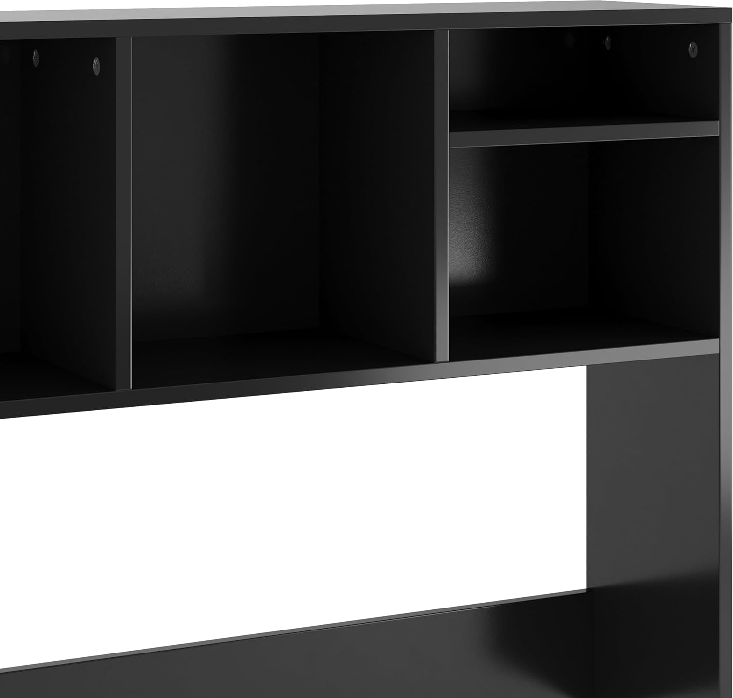 Flash Furniture Lotus Desktop Bookshelf Organizer, Space Saving Bookshelf for Desktop with Multiple Cubby Spaces, Engineered Wood, 37" W, Black