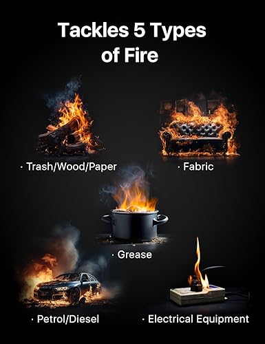 Miniatura 4 de PLEMO Extintor de incendios, 5 en 1, extintores de incendios para casa, cocina, pequeño extintor para automóvil, camión, vehículo, paquete de 1