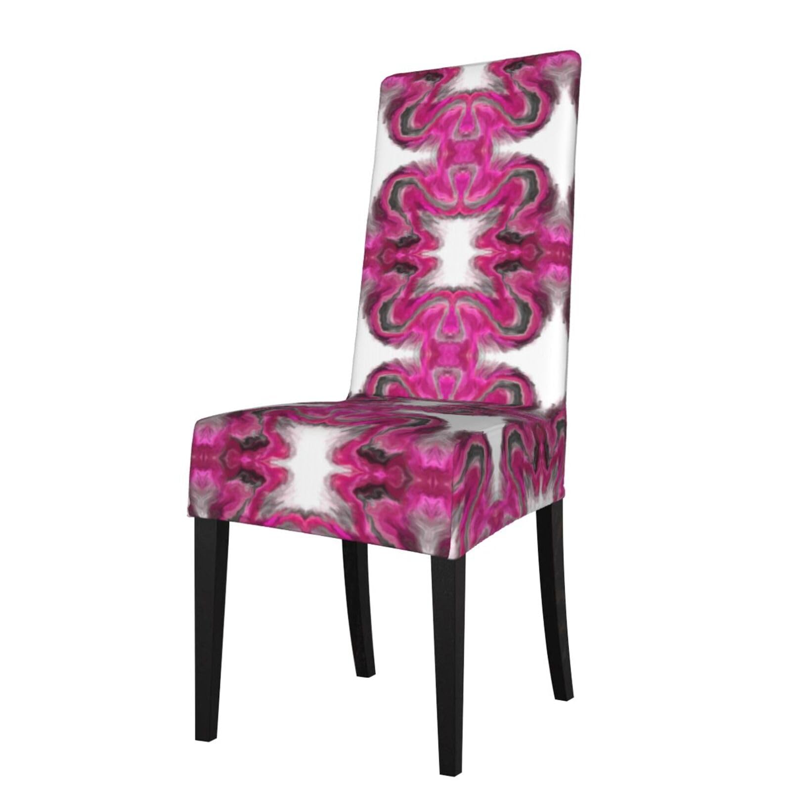 Lkymoh As Picture Magenta Black Grey Jewel Tone Fluid Art Swirl, Chair Covers Stretch Chair Slipcovers For Dining Room, For Party Pet Protection Universal Fit Soft Polyester