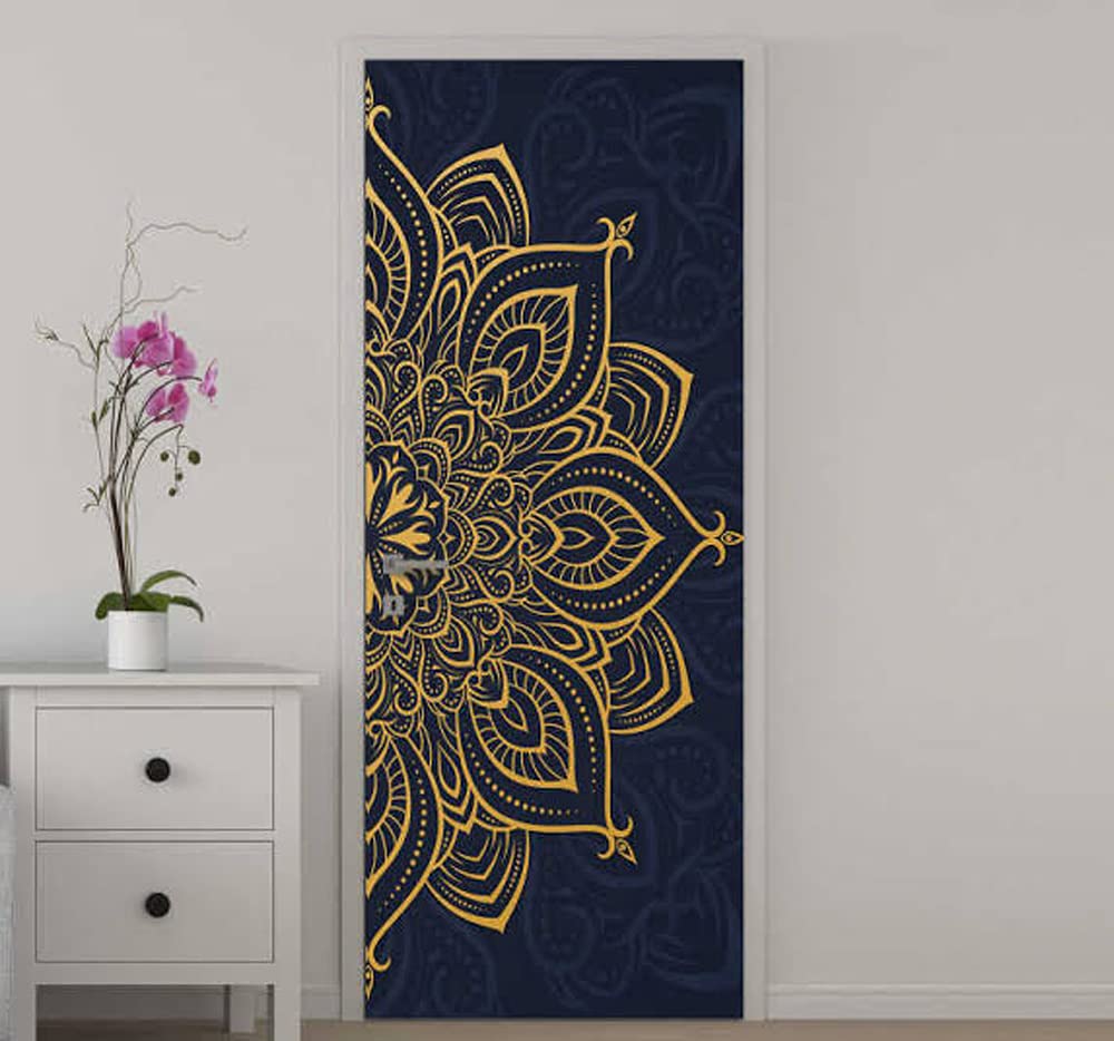 Sticker Bazzar Vinyl Mandala Door Sticker (Brown) (12x24 Inch) (Door-SB27) (B097YG3X4R) Amazon Price History, Amazon Price Tracker