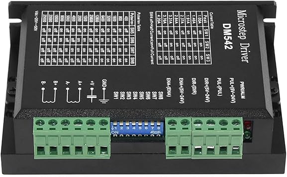 CNC Digital Microstep Driver DM542 - 2-Phase Digital Stepper Motor Controller, 20-50V DC Max 4.2A for Nema 17, 23 and 34 Series Motors, Replaces M542, M542H