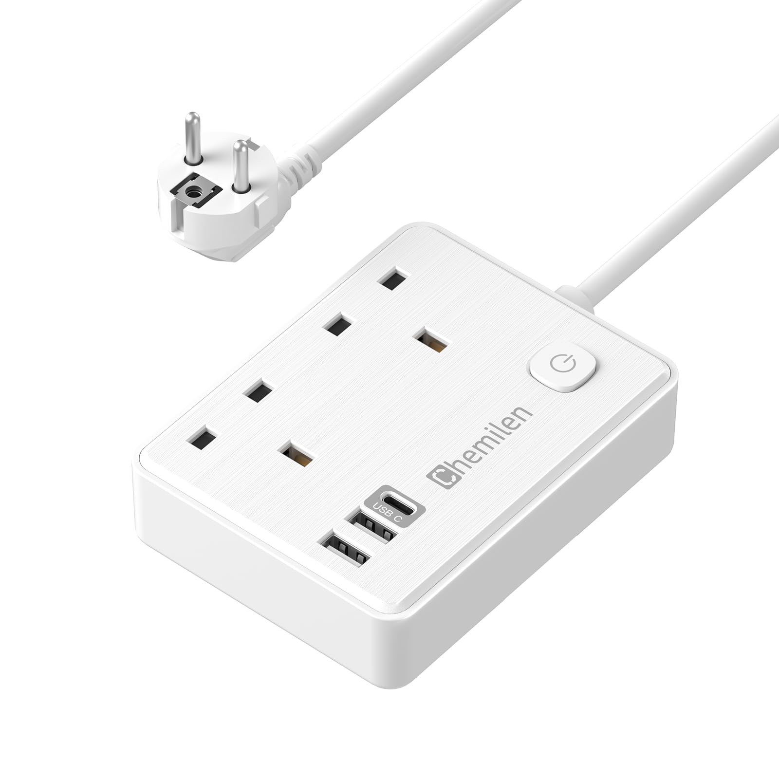 UK to US Plug Adaptor 2 UK Outlets & 3 USB Ports, US Adapter Travel from UK with 1.5M Extension Cable for American, Mexico, Canada, Thailand and More(Type B) — view 8