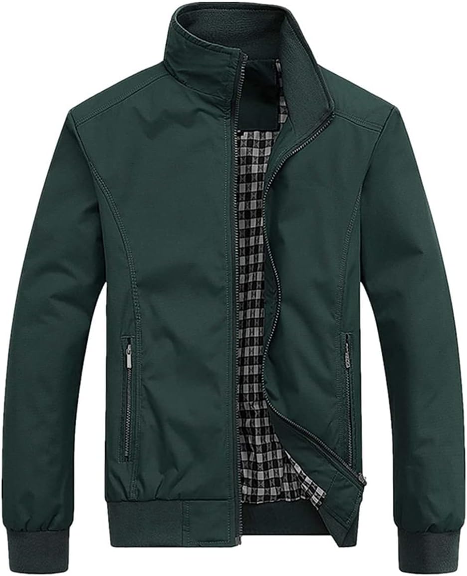 perdontoo Men's Casual Shell Jacket Zip Up Windbreaker Outdoor Recreation Coat