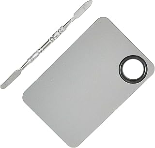 JHZABPO Makeup Artist Kit Essentials - Silver Makeup Spatula & Palette Set