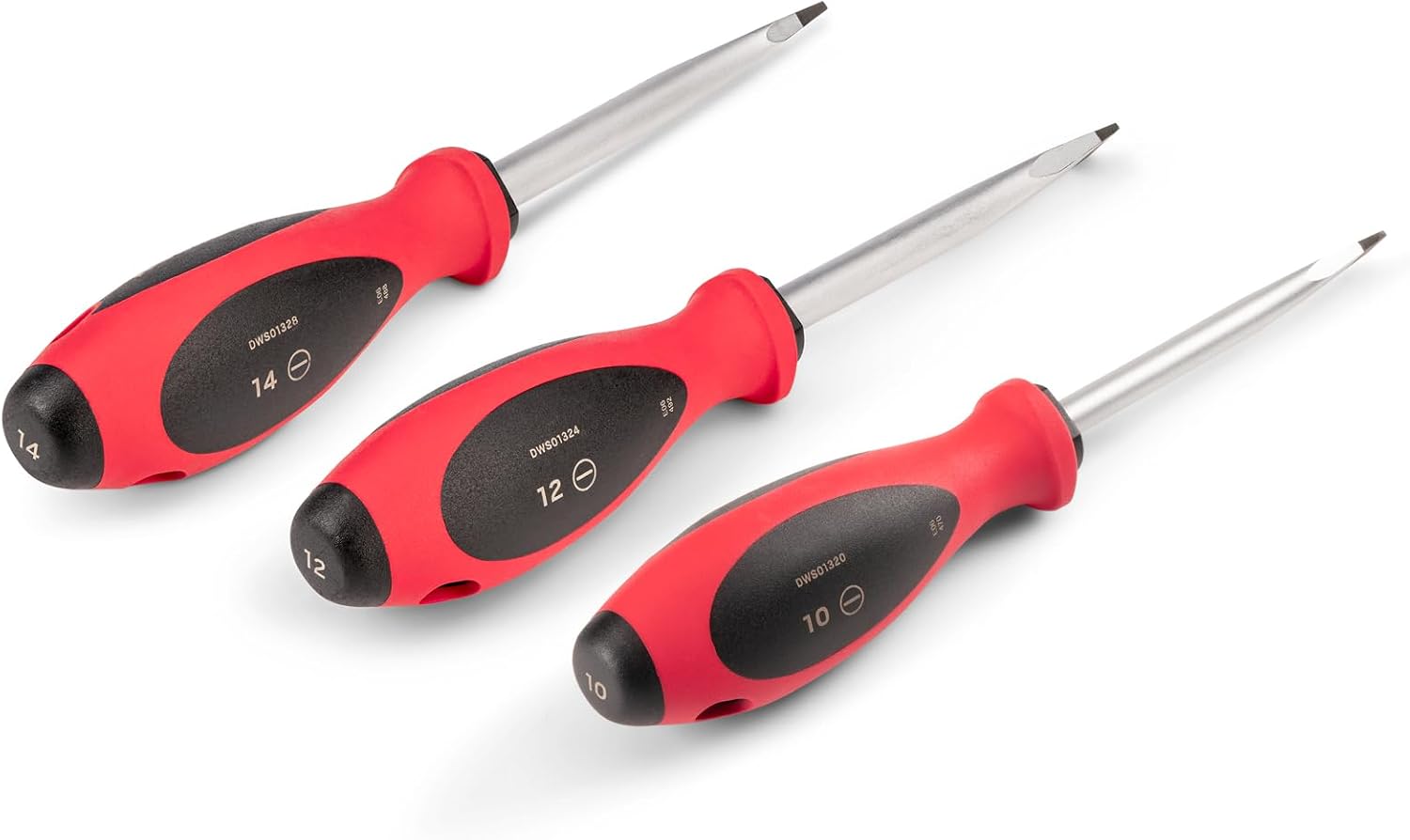TEKTON Slotted Screwdriver Set - 4 Inch Shanks, 3-Piece (10-14 mm) | DWS90002