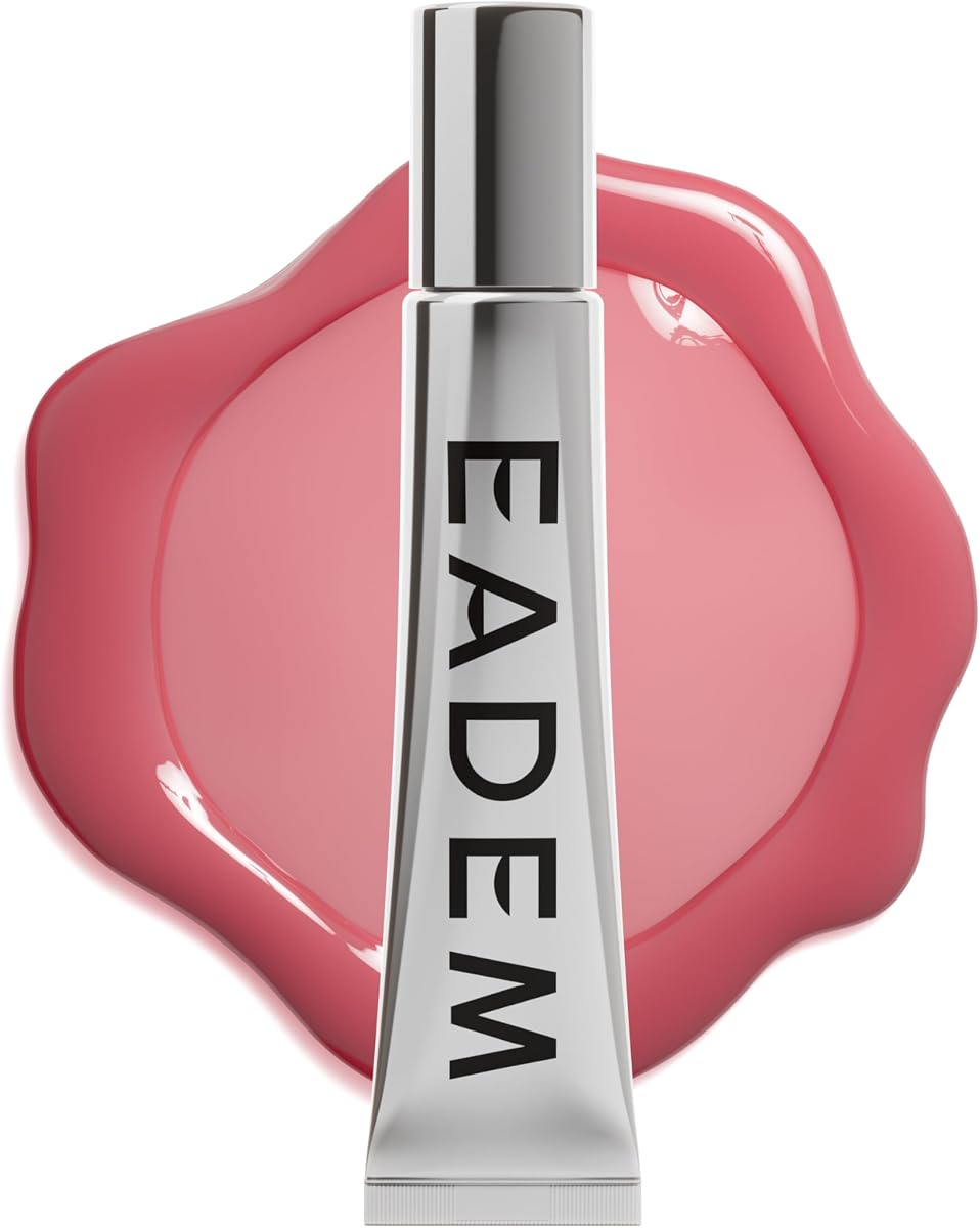 EADEM Tinted Lip Balm, Moisturizing Lip Gloss Tube for Women, Guava Fresca | Le Chouchou, Lip Softening Balm with Cooling Metal Applicator, Plumps & Smoothes Lips, Infused with Acai & Mongongo Butter