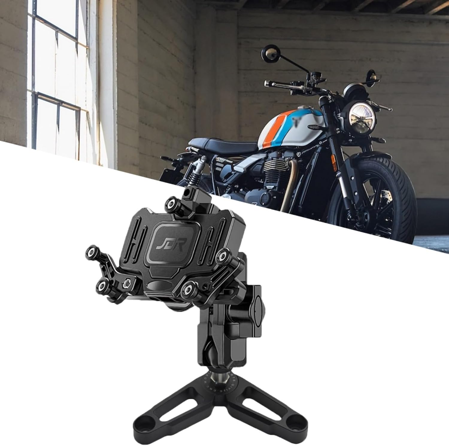 for Speed Twin 900 1200 Speed Twin 900 1200 2025 Motorcycle CNC Aluminum Alloy Center Phone Holder Adapter Base Mobile Phone Navigation Holder Electrical Device Mounts (G)