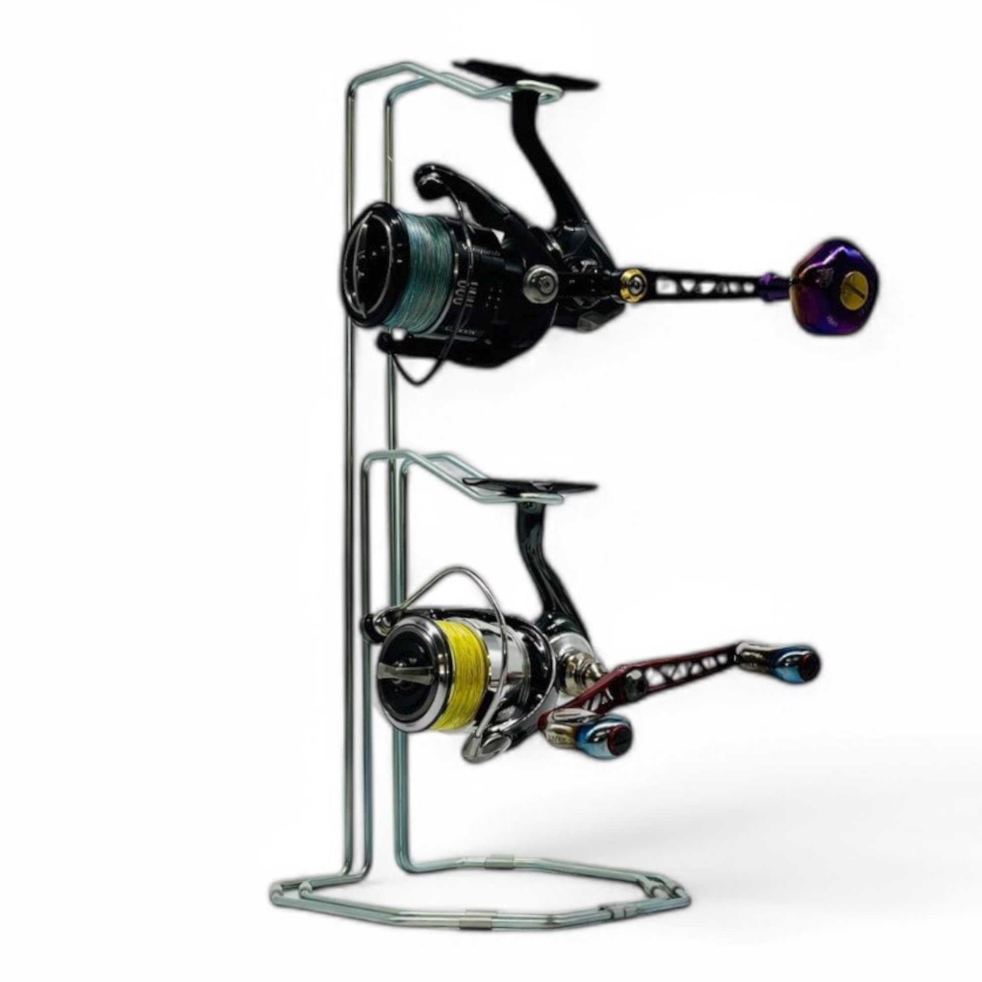 FEDER Metal Reel Stand, Display, Storage, Spinning, No Assembly Required, Interior (Silver/Black) Silver MLセット