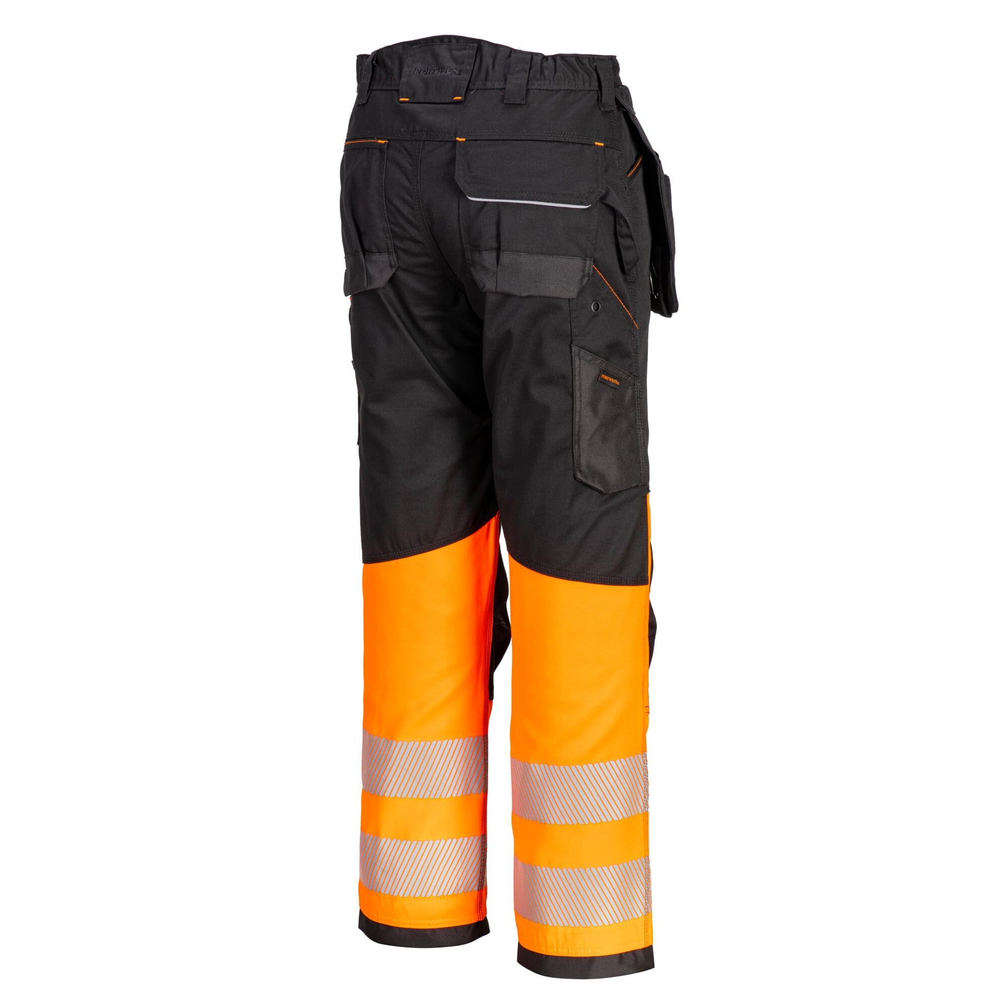 Portwest - Pantalon de Travail Holster Haute visibilité de Classe 1 PW3 48 - Orange/Noir