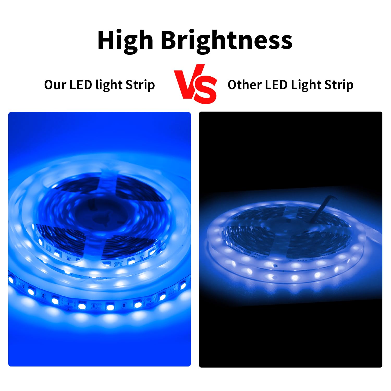 iNextStation 12V LED Strip Light Blue, 16.4ft/5M SMD5050 LED Strip with Adapter & LED Switch, Flexible Cuttable LED Tape Light for Bedroom Kitchen Cabinet Bar Festival Home Indoor Decor