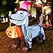 GOOSH 5.5 FT Halloween Inflatables Outdoor Decorations Skeleton Puppy Inflatable Yard Decoration with Build-in LEDs Blow Up Pumpkin for Halloween Party Indoor Outdoor Yard Garden