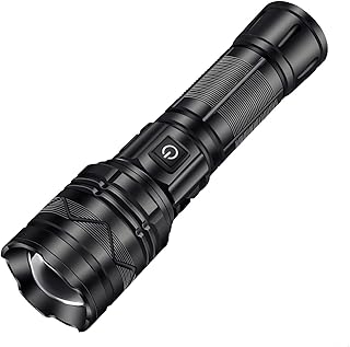 Rechargeable Flashlight 100000 Lumens, Brightest Flashlight with 5 Light Modes Zoomable IP68 Waterproof, XHP99 LED Flashlight for Emergencies, Hiking, Camping, Hunting