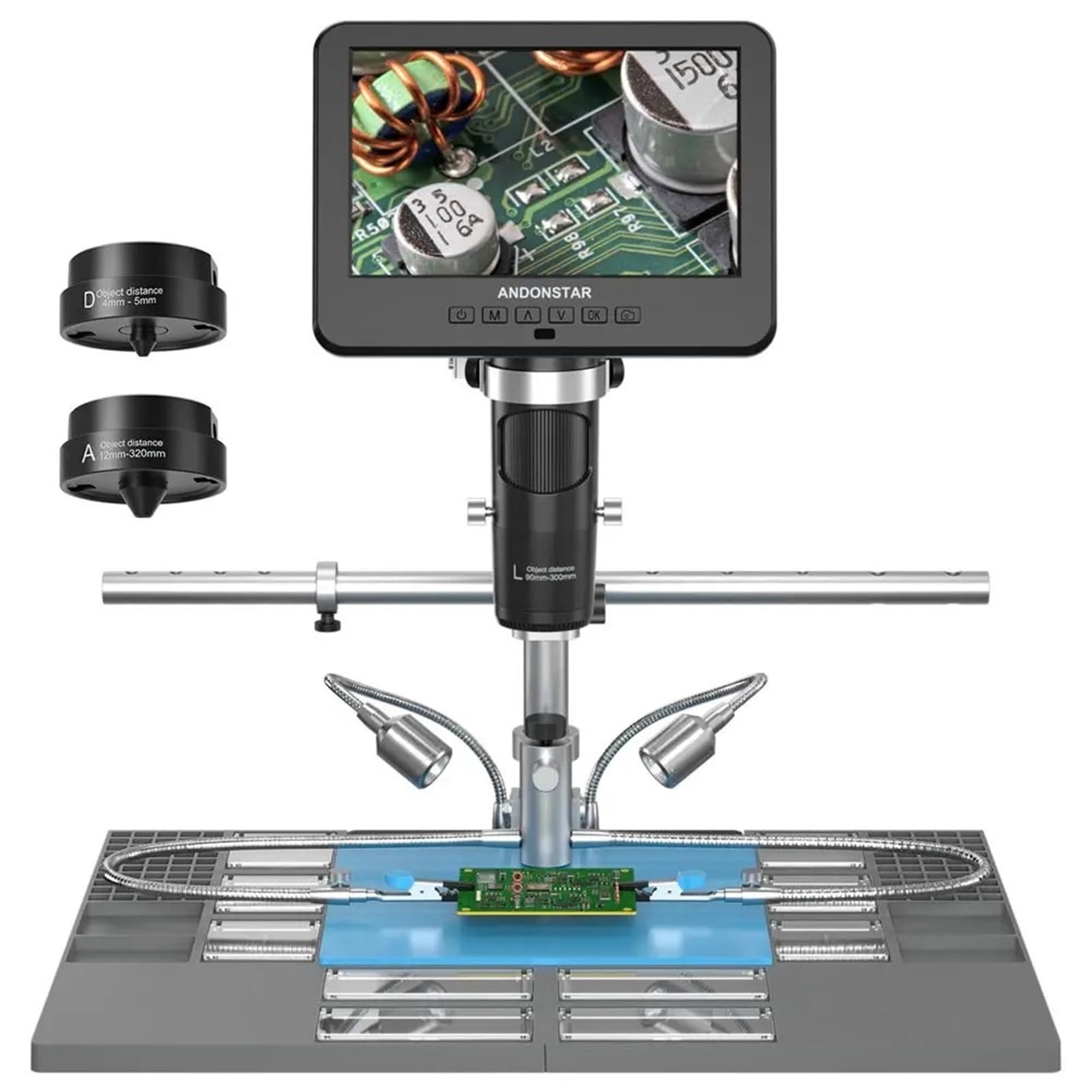 Microscope numérique HDMI 2000x AD246SM-Plus avec écran 7 pouces pour soudage de circuits imprimés PCB