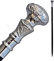 Vista 1 de Bastón de madera con perilla victoriana, mango de latón, estilo victoriano, cabeza vintage sólida, bastón hecho a mano, latón, 36 pulgadas, hombres