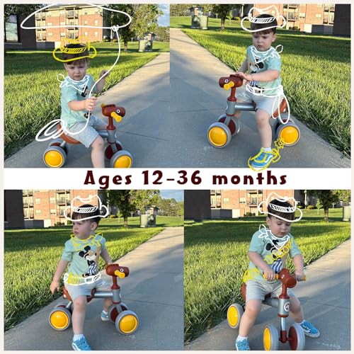Perkidern 9146 Baby Balance Bike For 1-2 Year Old Boy Girl, Balance Bike For 12-24 Months 4 Wheels Toddler Balance Bike, Baby Bike 1+ Years Toy First Birthday Gifts thumb #5