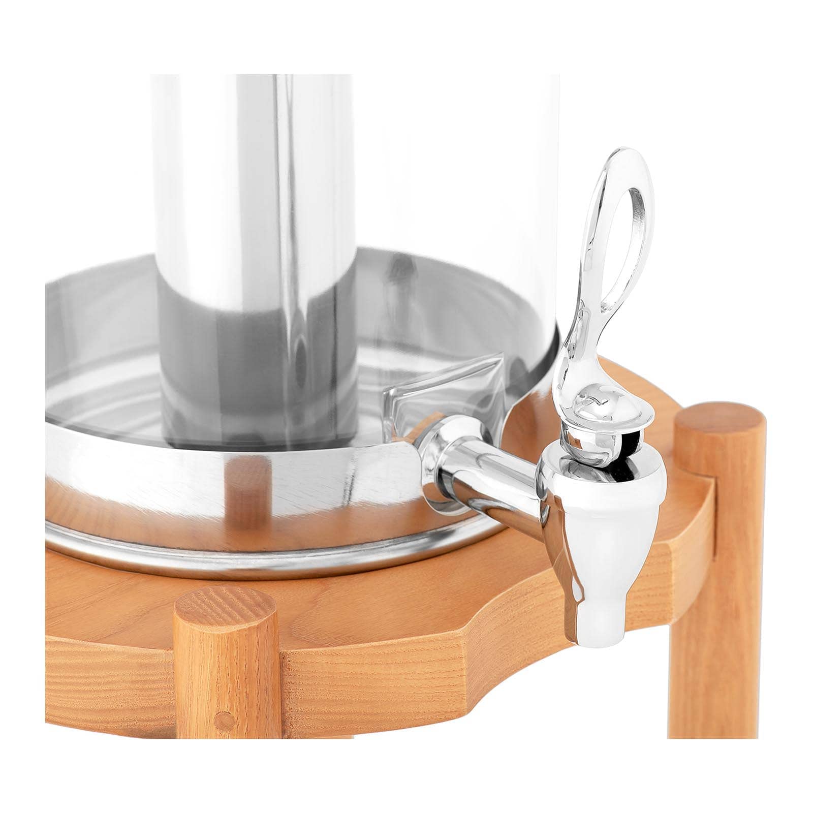 Royal Catering RCSD-1W1 Saftspender 7 L Kühlsystem Holzgestell Getränkespender Getränkespender mit Zapfhahn